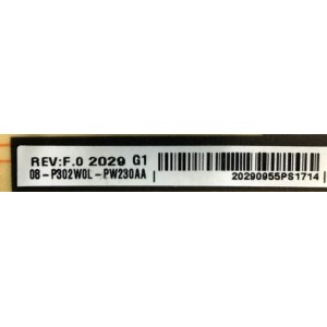 KIT DED TARJETAS PARA TCL / MAIN 08-CS55CUD-OC400AA / 40-RT73M1-MAC2HG / FUENTE 08-P302W0L-PW230AA / 40-P302WL-PWF1CG / T-CON 08-D55R630-DR200AA / 40-D55R63-DRB2LG / PANEL LVU550NDHL / MODELO 55R635